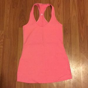 Lululemon Bright Coral Striped Racerback
